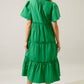 Noelle Tiered Midi Dress - Green