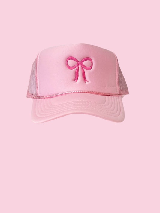 Pink with Pink Bow Trucker Hat