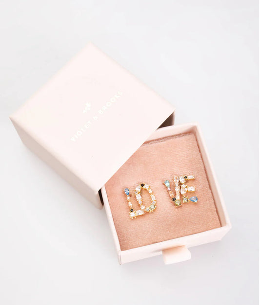 Mika Boxed Stud Earrings - LOVE