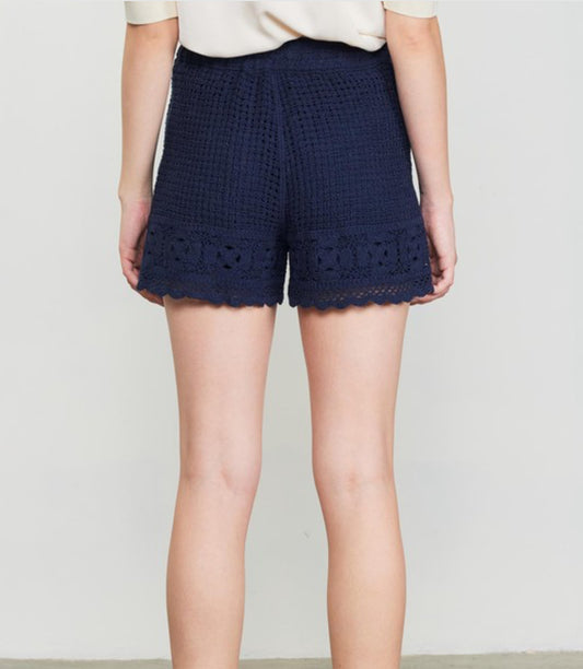 Crochet Shorts - Navy