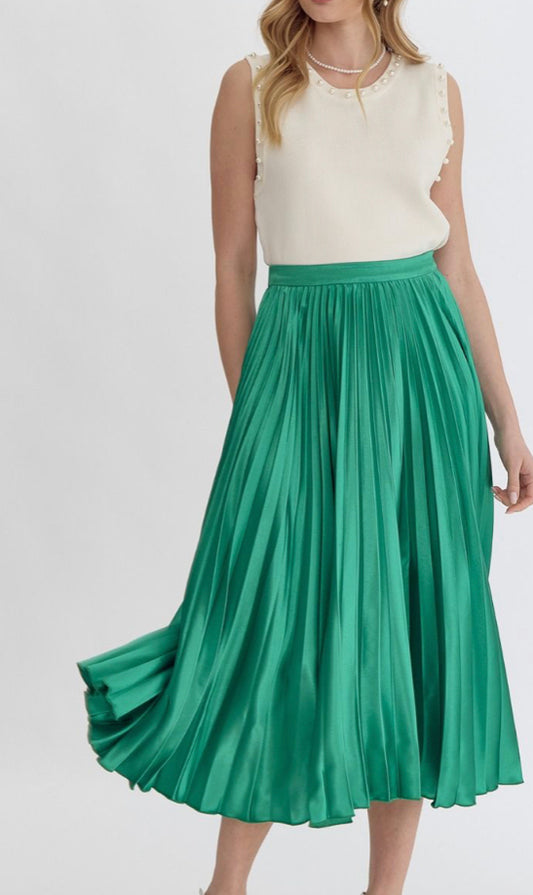 Kellyn Pleated Skirt - Green