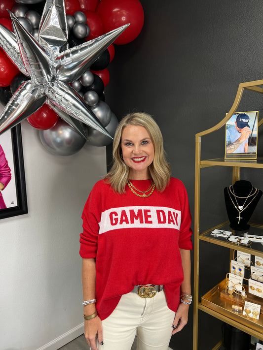 Red Game Day Sweater