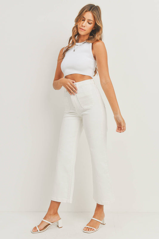 Patch Pocket Wide Leg - Off White