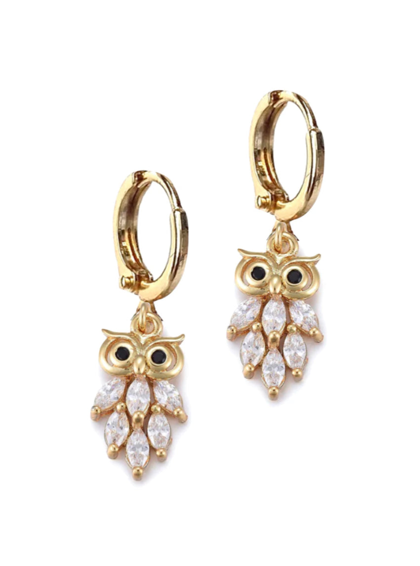Owl Huggie Earrings