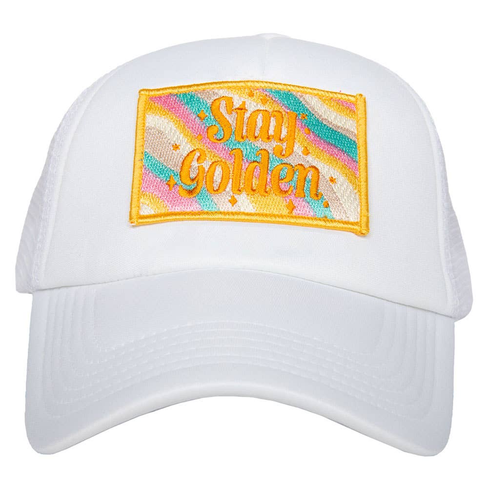 Katydid - Stay Golden Trucker Hat (White Foam)