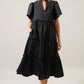 Noelle Tiered Midi Dress - Black