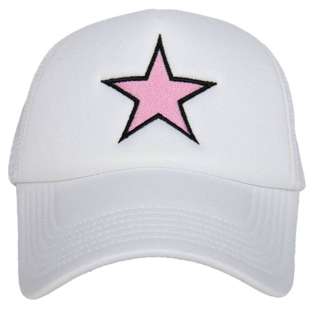 Katydid - Pink Star Trucker Hat (White Foam)