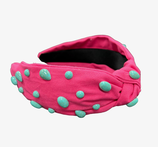 Hot Pink with Turquoise Headband